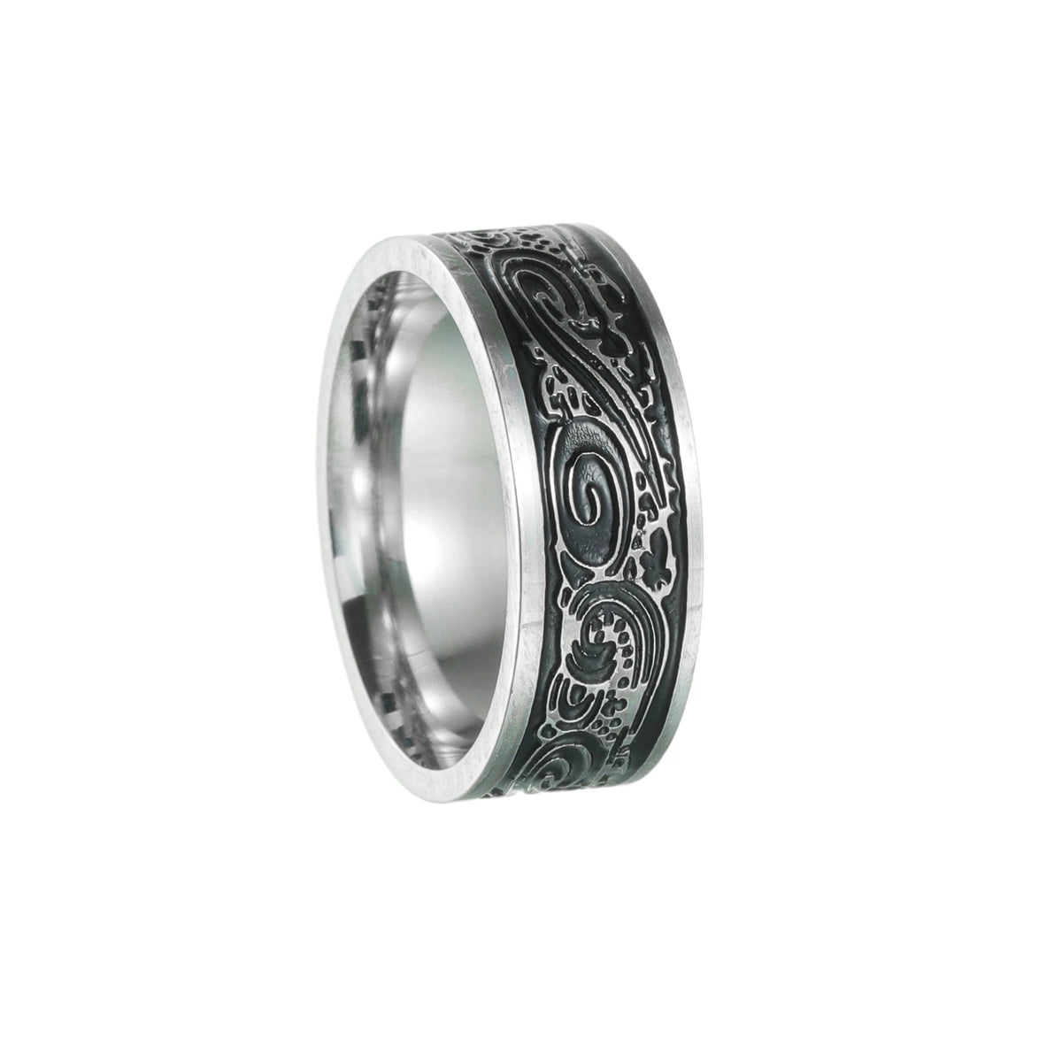Stainless Steel Rings for Men Eye Silvery Retro Carving Celtic Band Rings Vintage Biker Band Rings