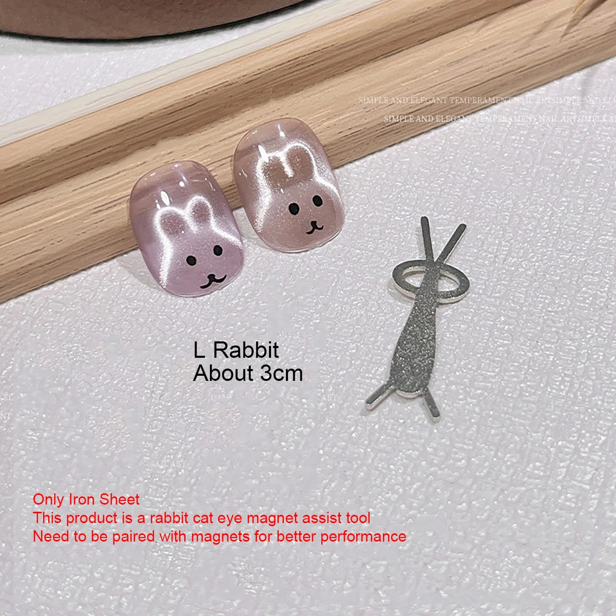 1/4Pcs Cute Rabbit Shaped Cat Eye Magnet Polish Magnet Nail Art Manicure Tools Rabbit Heart Shapes on Nails DIY Gel Polish