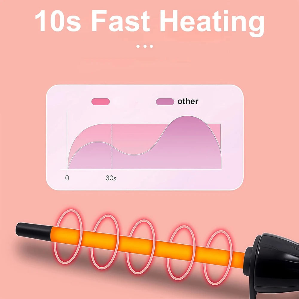 3/8 Inch Curling Iron 9mm Tiny Curling Wand Ceramic Small Barrel Curling Iron with Adjustable Temperature Fast Heating for Hair