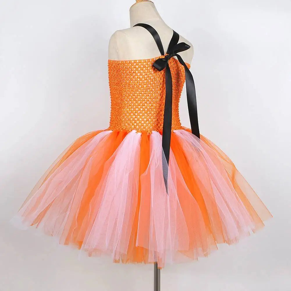 Animal Fox Halloween Costume for Girls Birthday Party Tutu Dress Kids Girl Photoshoot Outfit Children New Years Carnival Clothes
