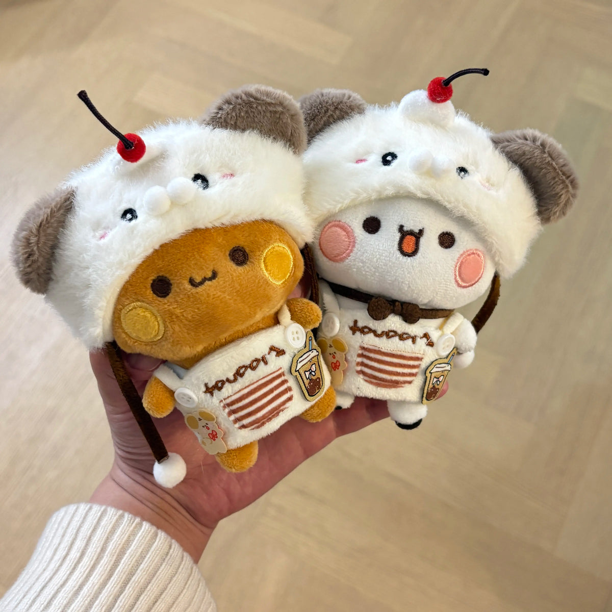 12cm Official Original Panda Bubu And Yier Outfit Change Plush Toy , Bubu And Dudu Plush Pendant Doll Gift