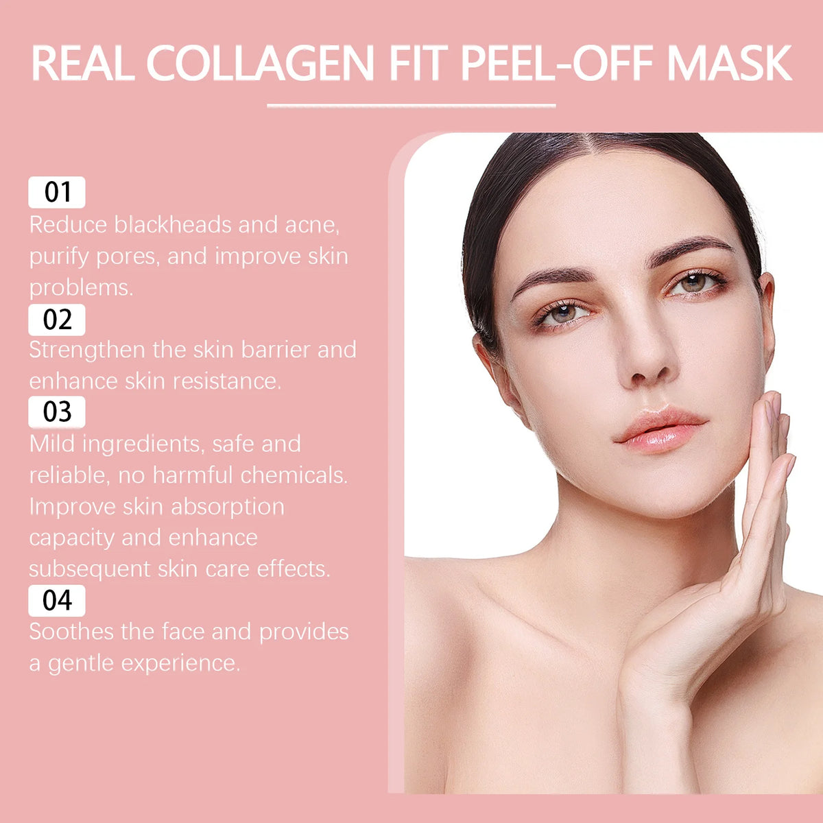 Collagen Peel off Mask Tighten Antioxidant Reduce Wrinkle Blackhead Soothe Exfoliate Moisturizing Lighten Facial Wrapping Cream