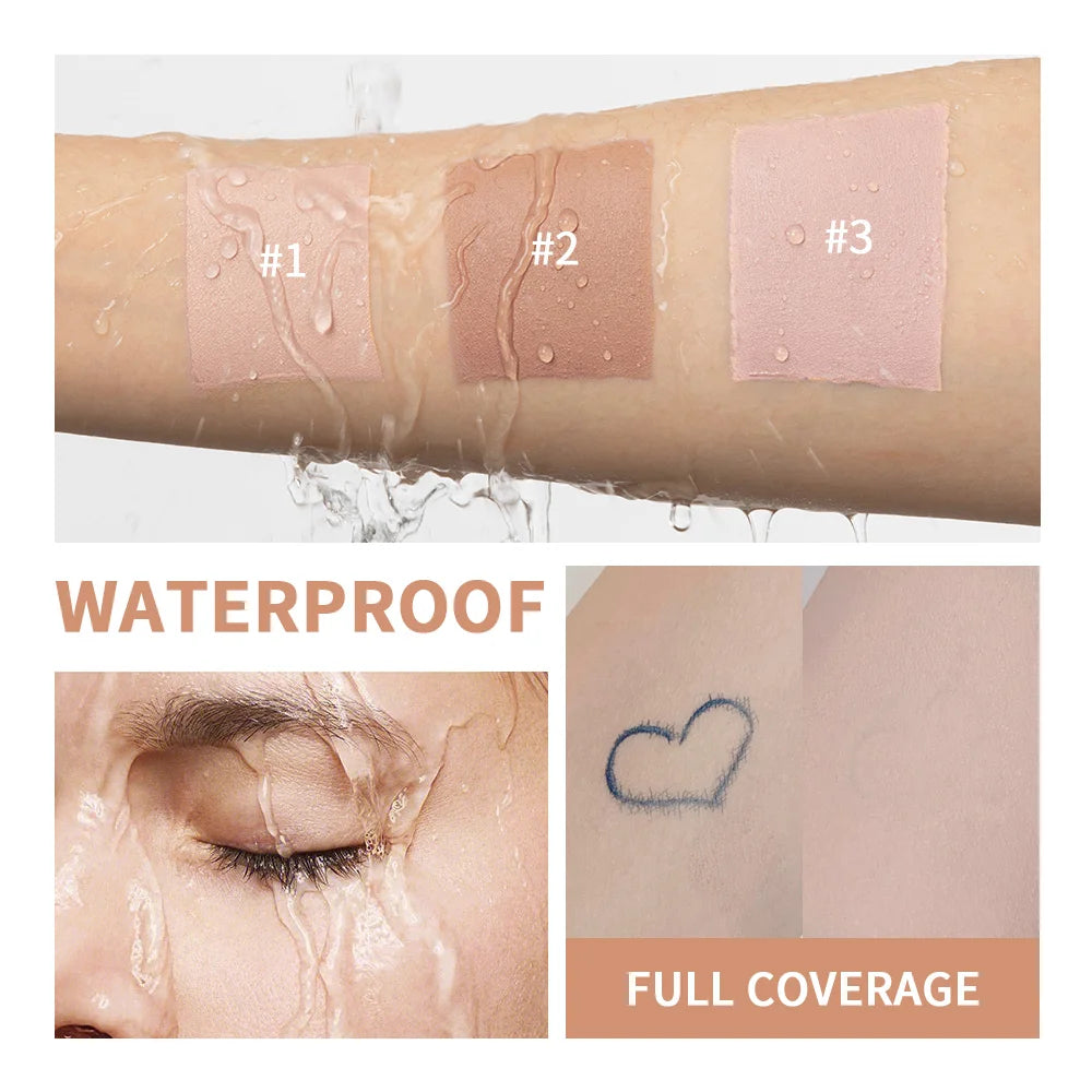 Eye Concealer Corrector With Brush Moisturizing Natural Foundation Long Lasting Waterproof Cover Dark Circles Under Eye Makeup