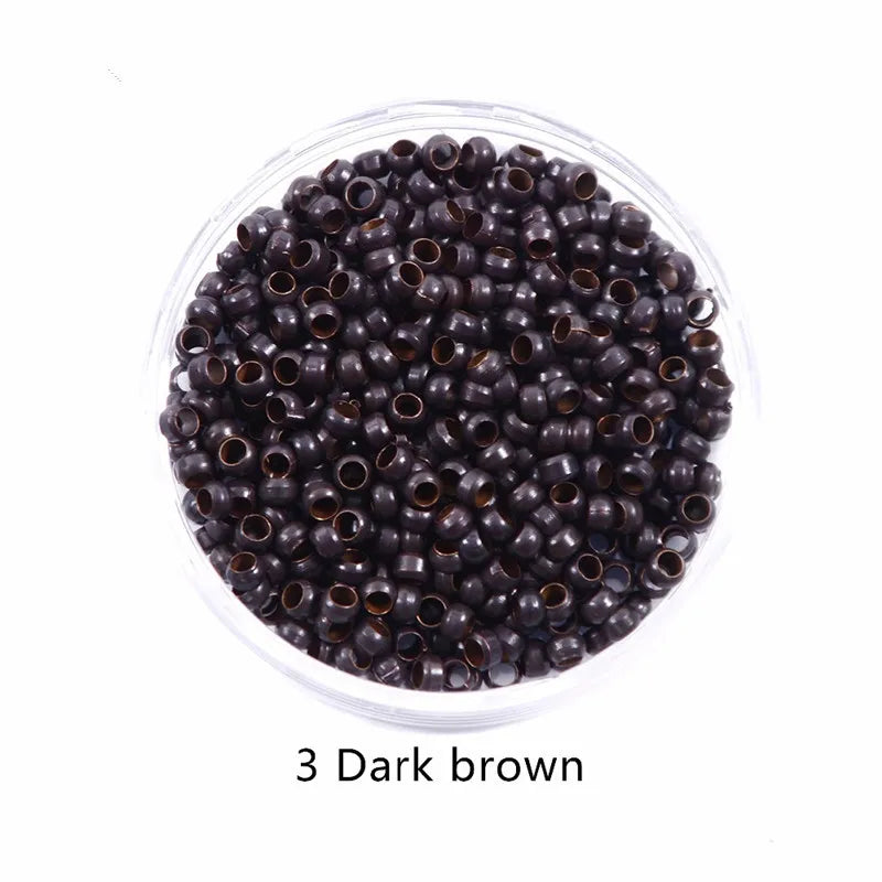 1000Pcs 3.0mm Nano Rings Micro Beads Non-Silicone Lining Copper Ring for Tip Hair Extensions and Tinsel Extensions