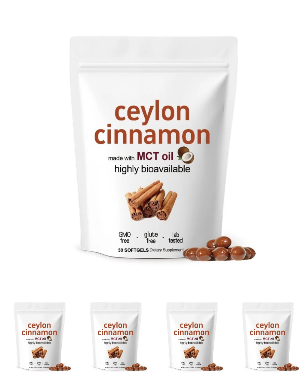 Ceylon Cinnamon Softgels with MCT Oil Daily Wellness Support Highly Bioavailable 30 Softgels