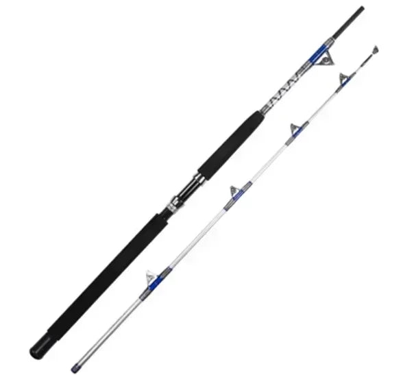1.98M 2.1M Saltwater Spinning Big Game Fishing Rod 50kg 2 Piece Offshore Trolling Rod Sea Boat Fishing Pole with Roller Guides