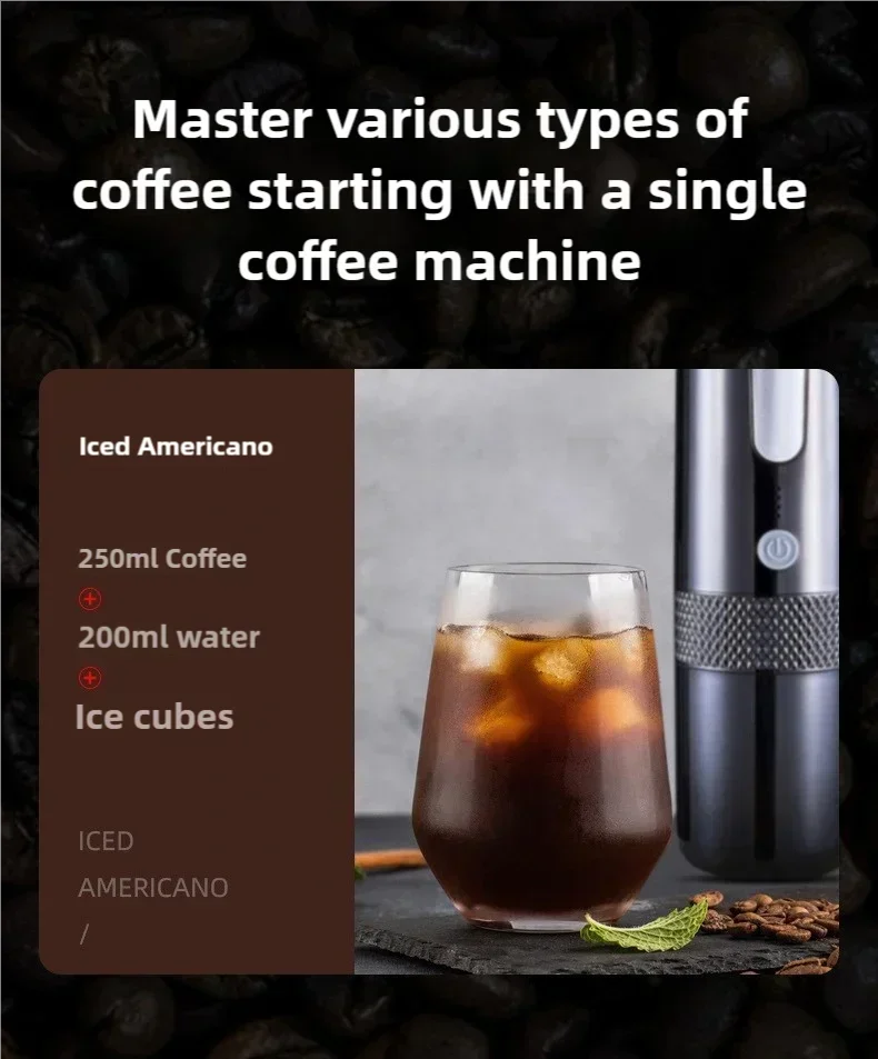 New Portable Coffee Maker Electric Capsule Grind-and-Brew Coffee Maker Suitable for Ground Coffee and K-Cup Large Coffee Pods