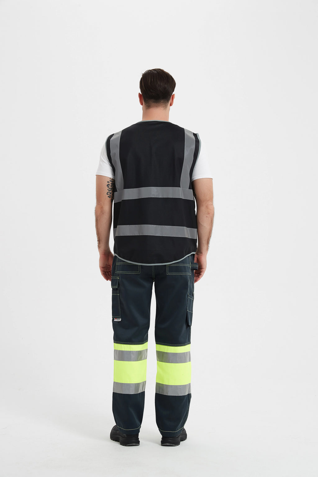 Multi Pockets Class 2 Night Working Vest Men Construction Work Clothes