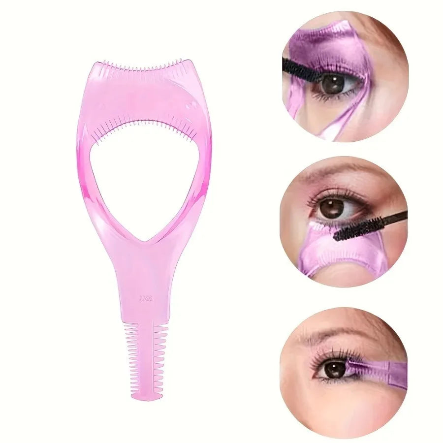 1pc 3D Triple Function Eyelash Assistant Tool, Mascara Applicator Guide, Eyeliner Assistant, -Clumping Eyelash Separator 2042