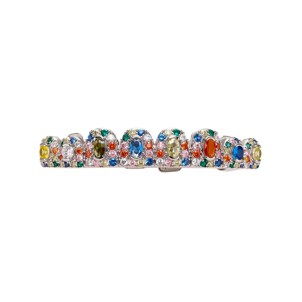 JINAO Rainbow Candy Color CZ Hip Hop Full Iced Out 8 Teeth Small Siz Set Grillz Men Top&Bottom Punk Rapper Halloween Cospla