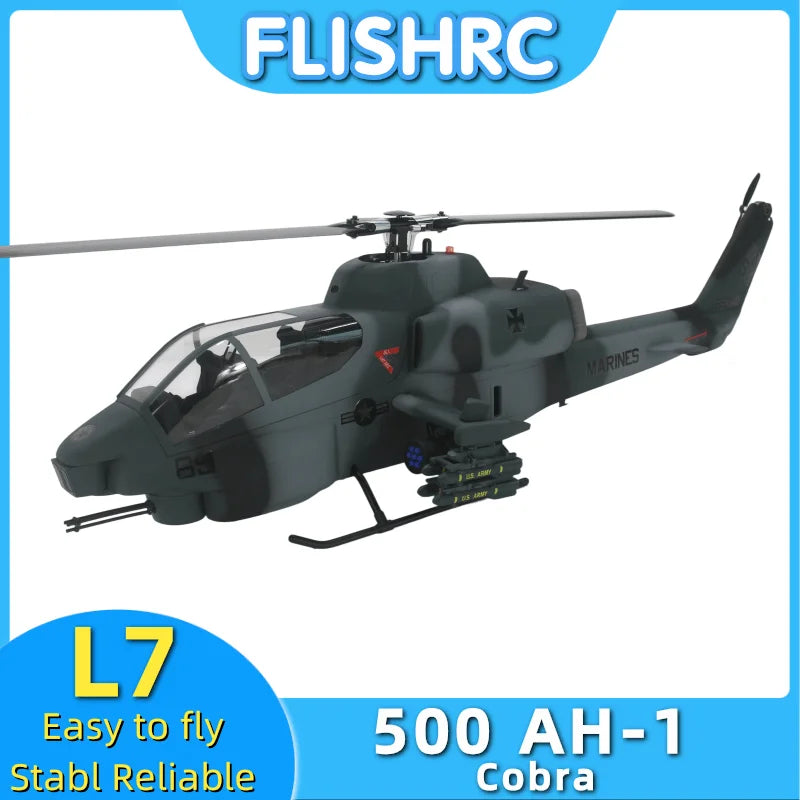 FL500 V2 FLISHRC 500 AH-1 Cobra 500 Size Scale Helicopter GPS with L7 Flight Control RTF