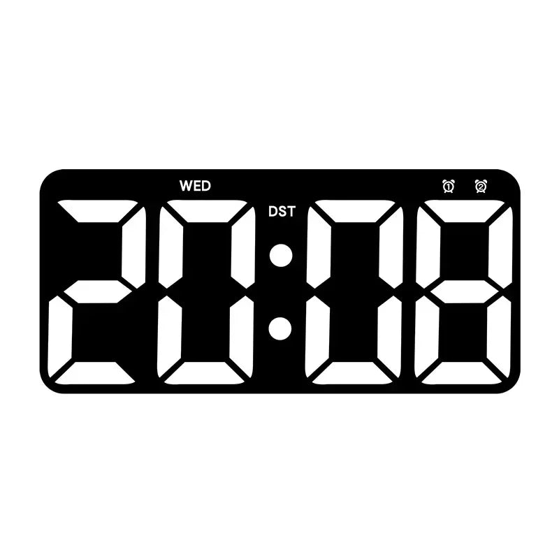Minimalist LED Digital Wall Clock with Remote Control Adjustable Brightness Countdown Timer Modern Home Office Alarm Clock