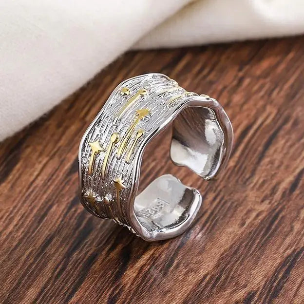 925 Sterling Silver Flower Geometry Ring For Women Girl Hollow Out Zircon Grace Wide Jewelry Gift Dropshipping