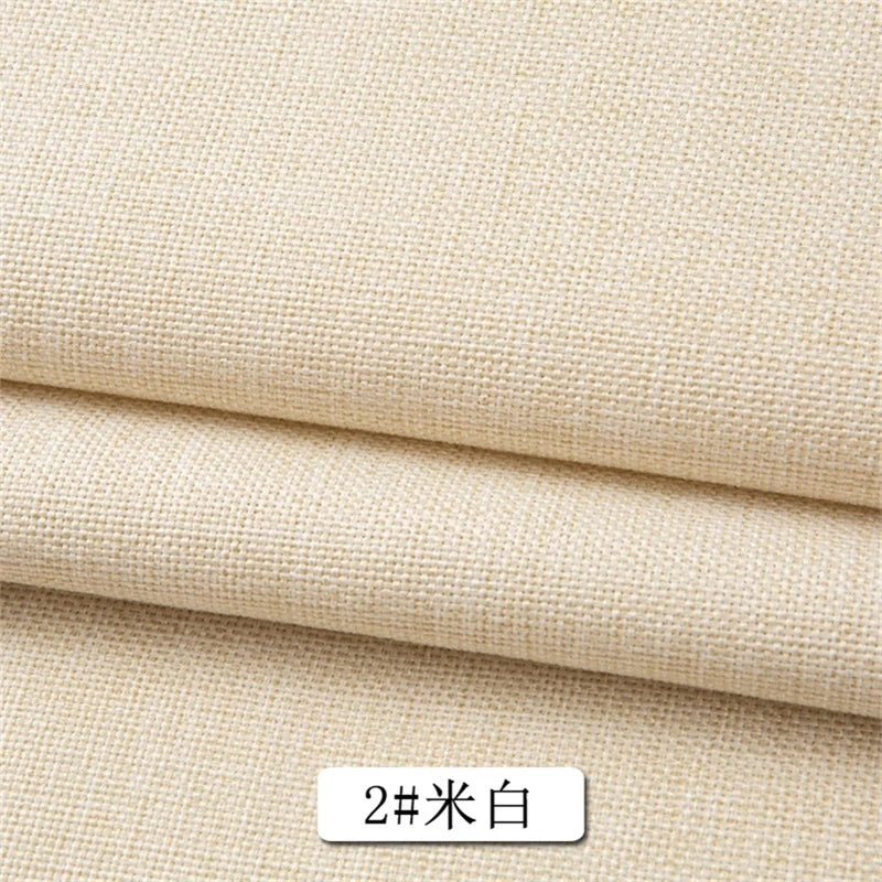 150 Cm Wide Home Textile Cotton Linen Style Sofa Fabric Solid Color Thickened Linen Coarse Cloth DIY Tablecloth Fabric 400 G / M