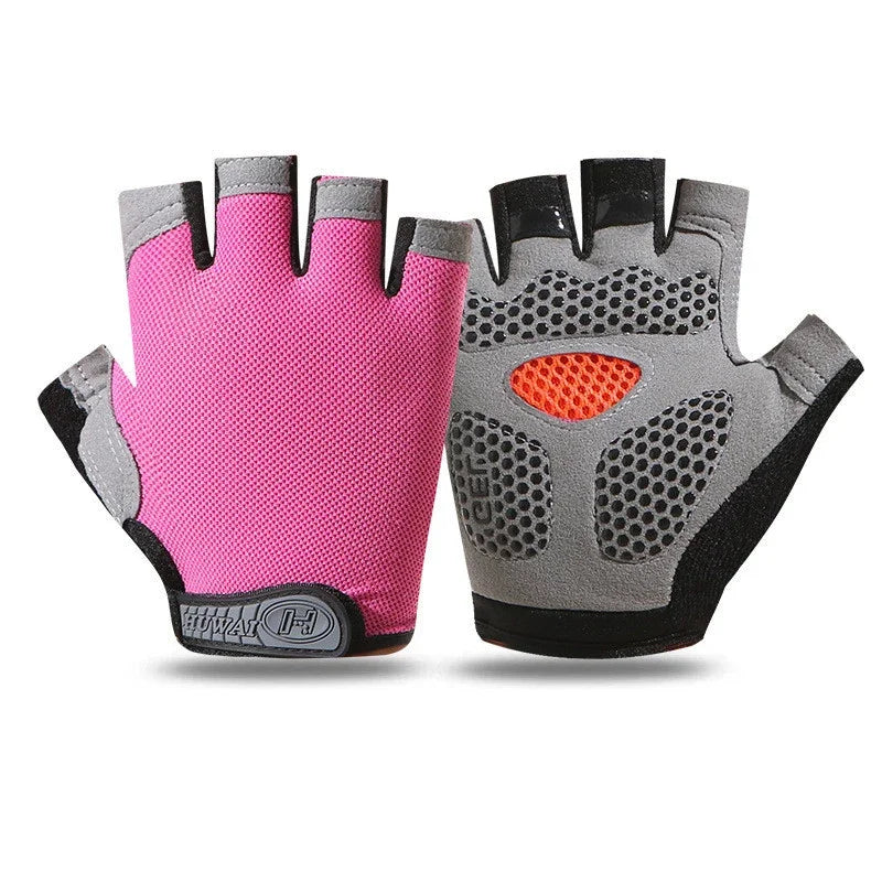 Half-finger gloves for men and women, breathable and anti-slip outdoor road gel summer gym training gloves for bicycles