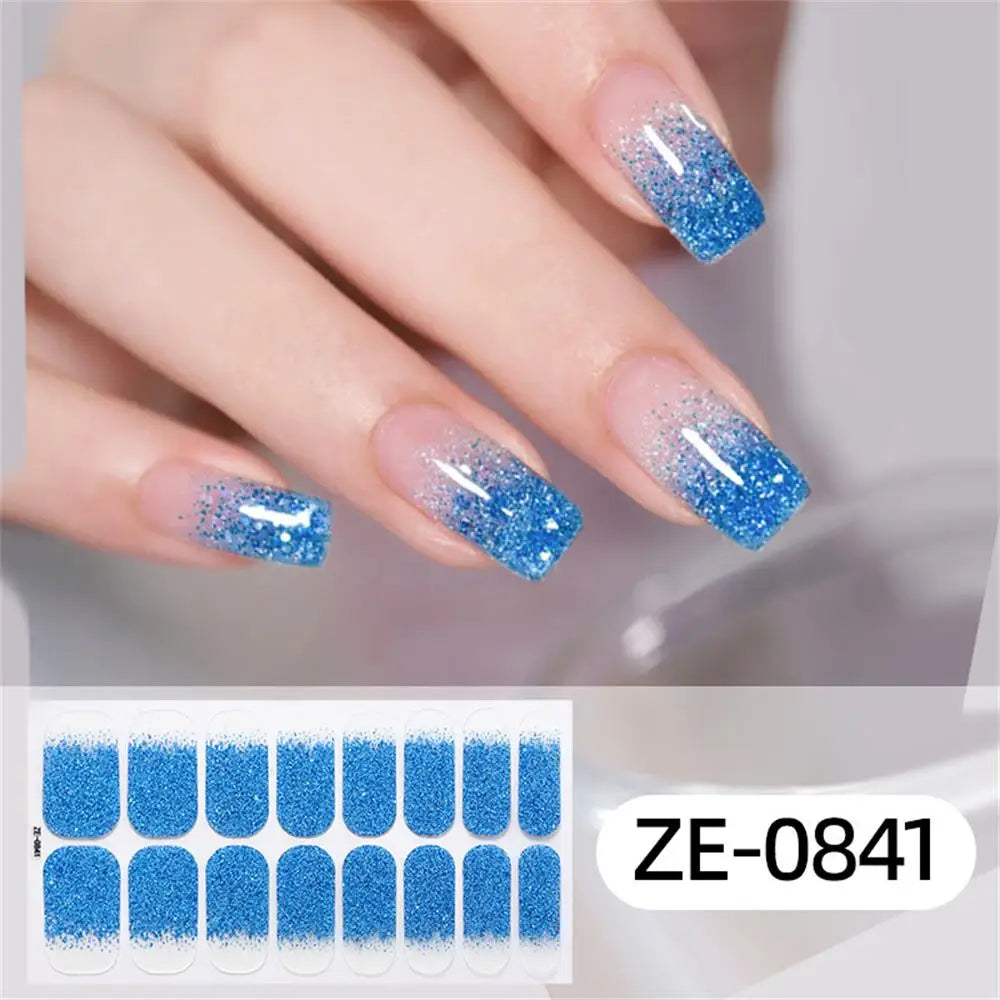 Gradient Galaxy Series Press-on Nails | 16-Piece Set of Removable Self-Adhesive Fake Nail Stickers | Valentine's Day Gift Idea