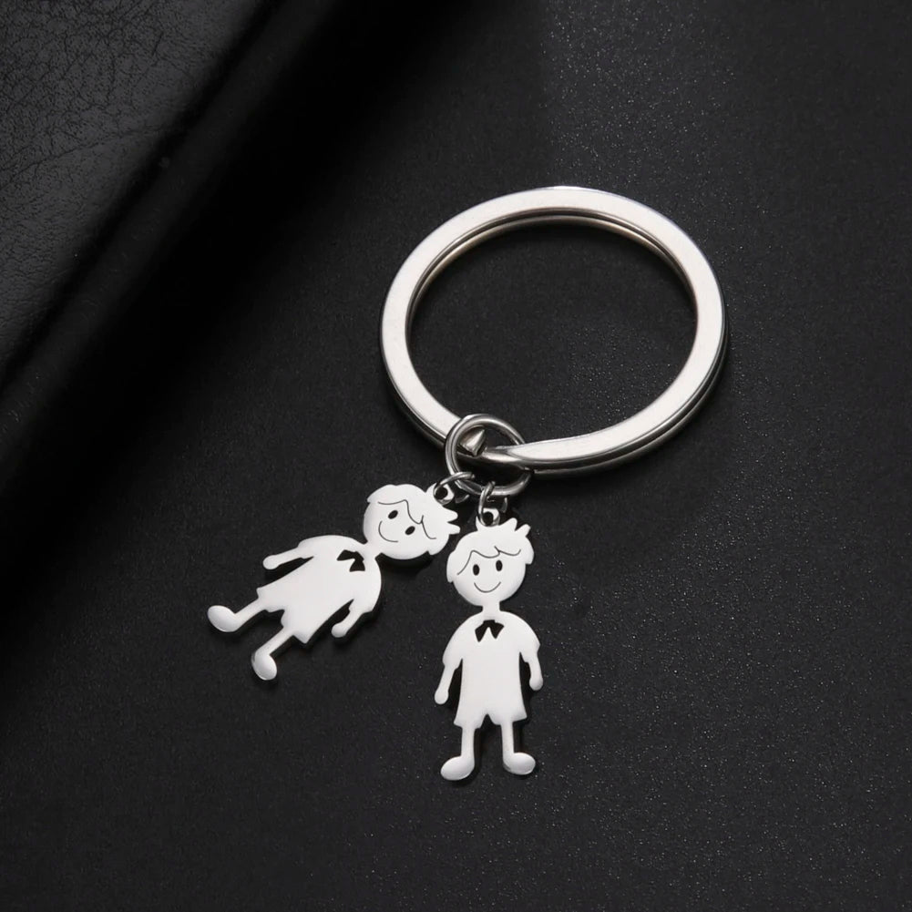 Couple Friend Custom Key Chain Personalized Keychain Family Name Gift For Women Men Father Mother Stainless Steel Charm Jewelry