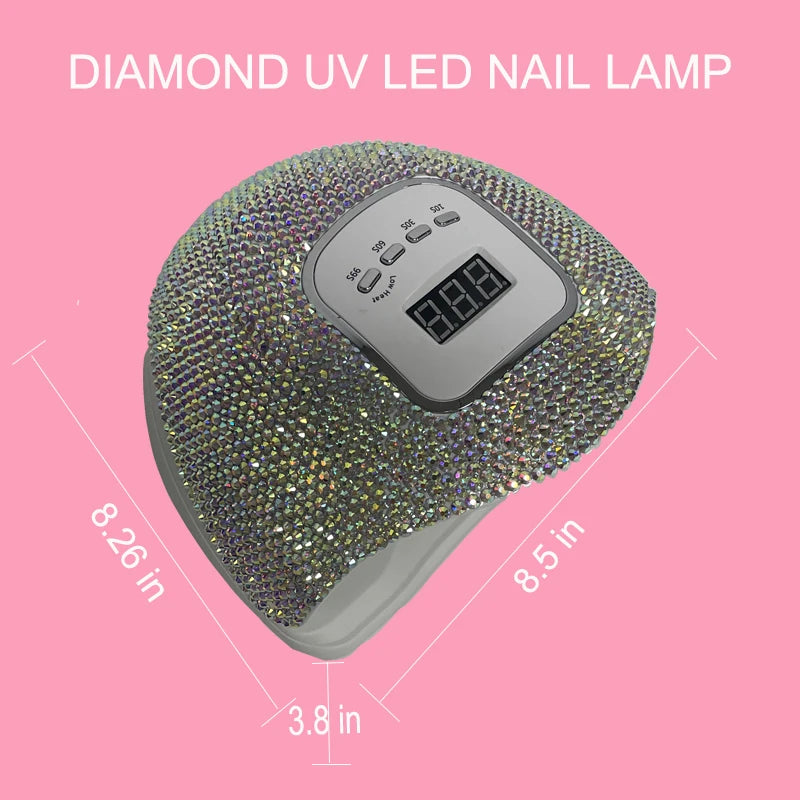 UV Light for Nails Rhinestone Nail Dryer Lamp Maquina De Unha Em Gel LCD Display 45 Led Beads 4 Timer Setting Nail Art Tools