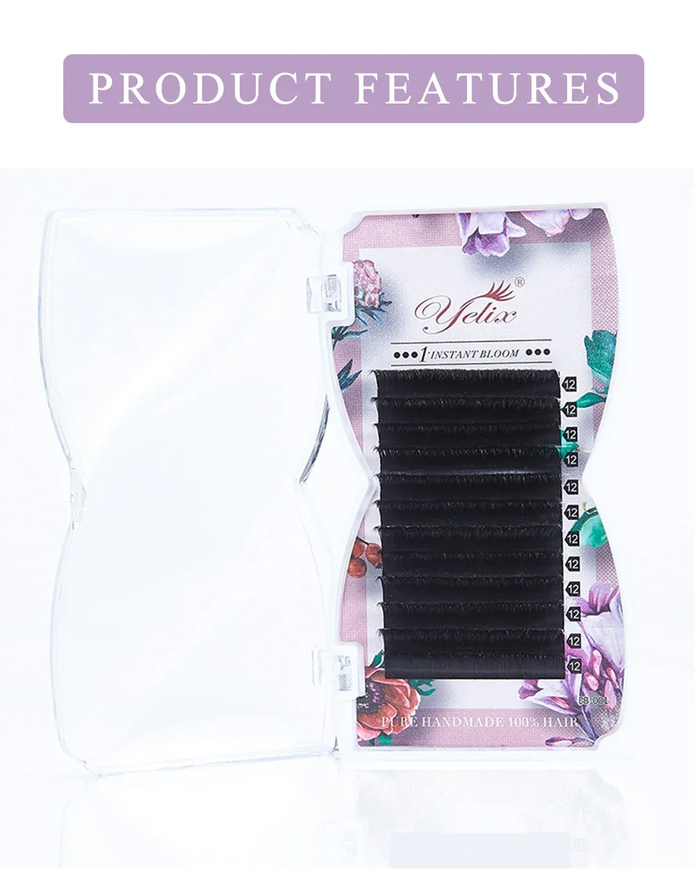 Yelix Easy Fanning Eyelash Extensions Fast Fan Blooming Individual Lashes Automatic High Quality Flowering Volume Eyelash