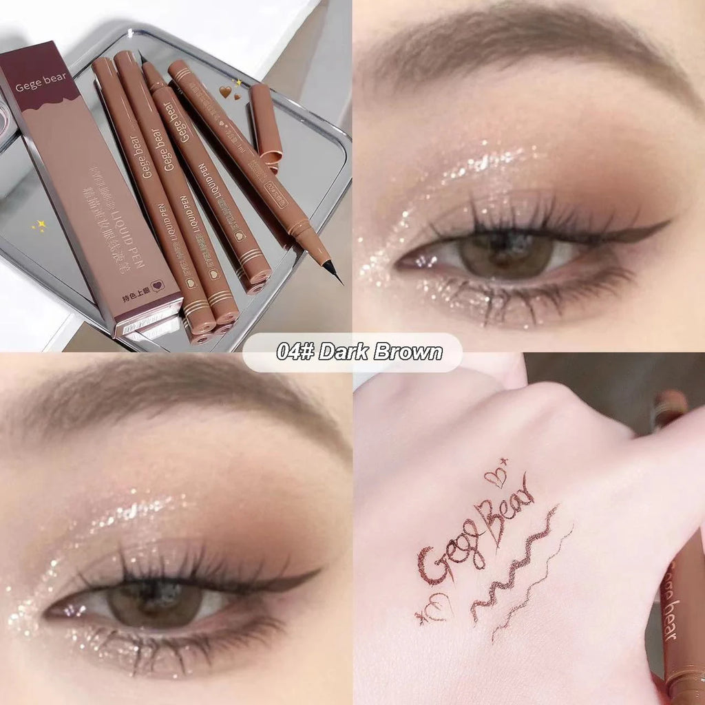 Gege Bear Liquid Eyeliner Pen Waterproof Smudge-proof Fast and Precise Makeup Quick and Smooth Drying Lower Eyelash Pen
