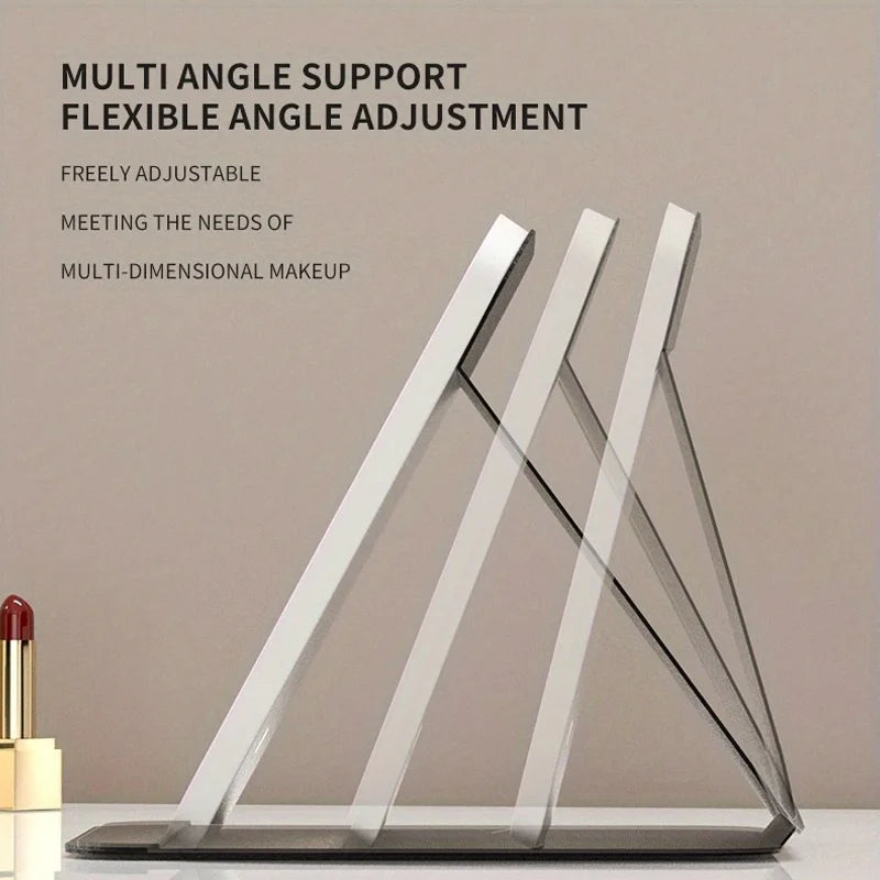 LED Makeup Mirror 3 Colors Lighting Dimmable with Touch Screen Fold Cosmetic Makeup Mirror Rechargeable Tabletop for Travel Home
