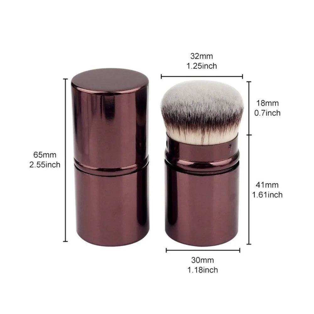 1 PCS Portable Synthetic Hair Retractable Makeup Brush UItra-Soft Flat Angle Powder Brush Makeup Tool Makeup Application