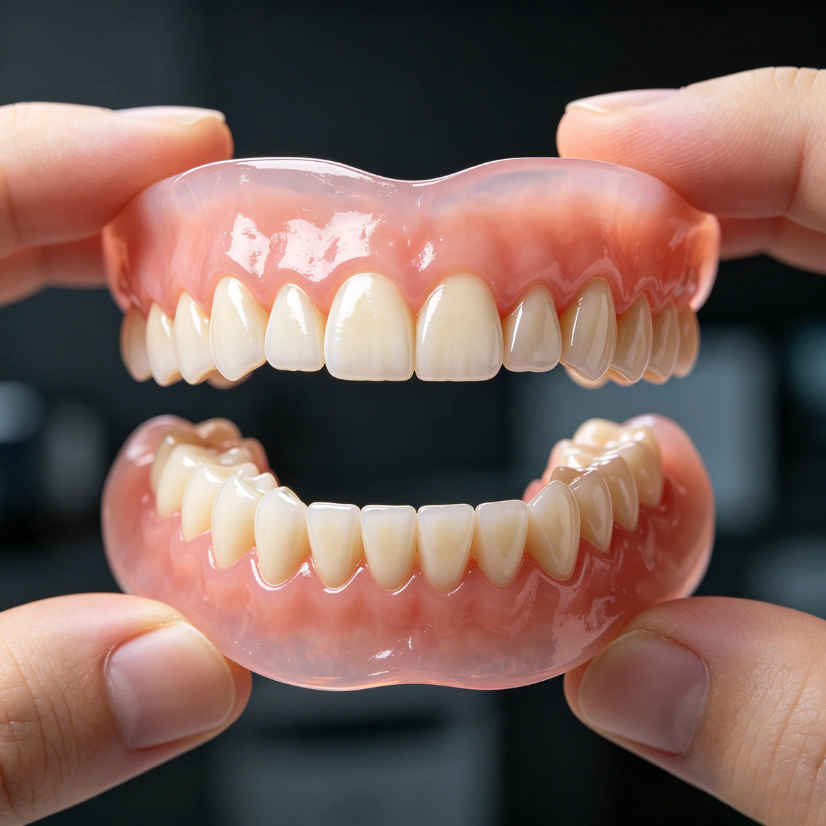 Soft Silicone Snap-On Dentures Full Set – Natural Upper&Lower Teeth,Instant Comfort Fit,Zero Glue,Realistic Smile for Men&Women