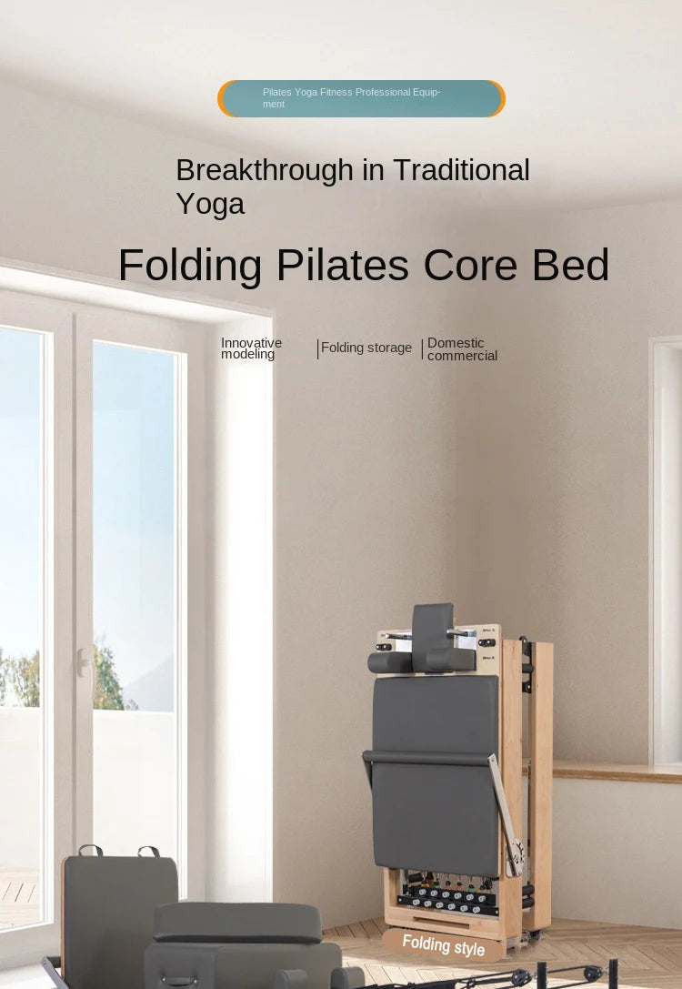 Foldable Pilates Bed Core Fit Equipment Training Fitness Bed Customizable with Square Box Pilates Reformer