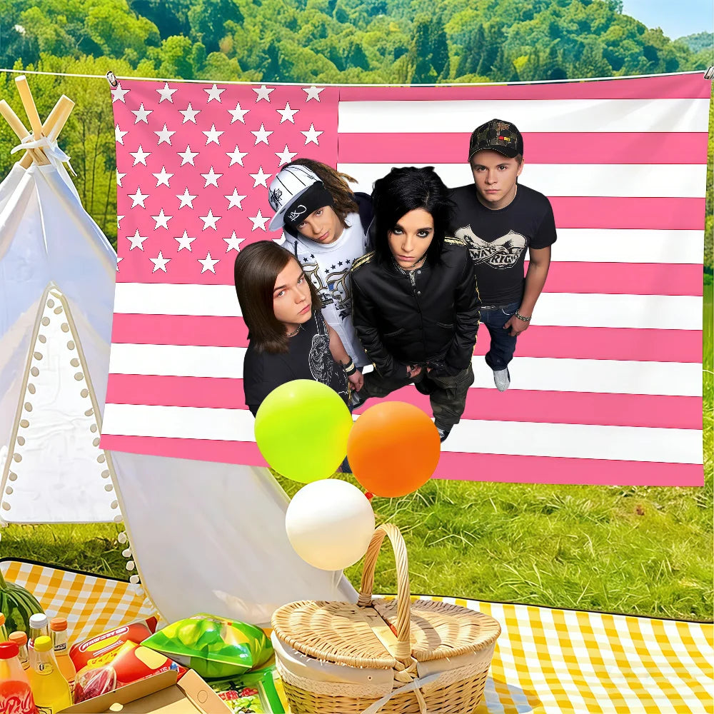 Rock T-Tokio H-Hotel Flag Suitable For Party Club Outdoor Indoor Wall Art Decoration Banner Gift