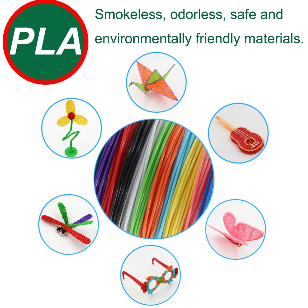 PLA Filament for 3D Pen Printing 10/20/30 Colors Diameter 1.75mm 200M Odorless Safe Plastic Refill for 3D Children Printing Pen
