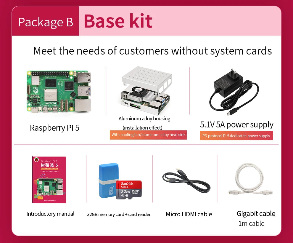 Raspberry Pi 5 Generation Development Board LINUX Suite Computer AI programming motherboard Raspberry Pi 5B 4G/8GB