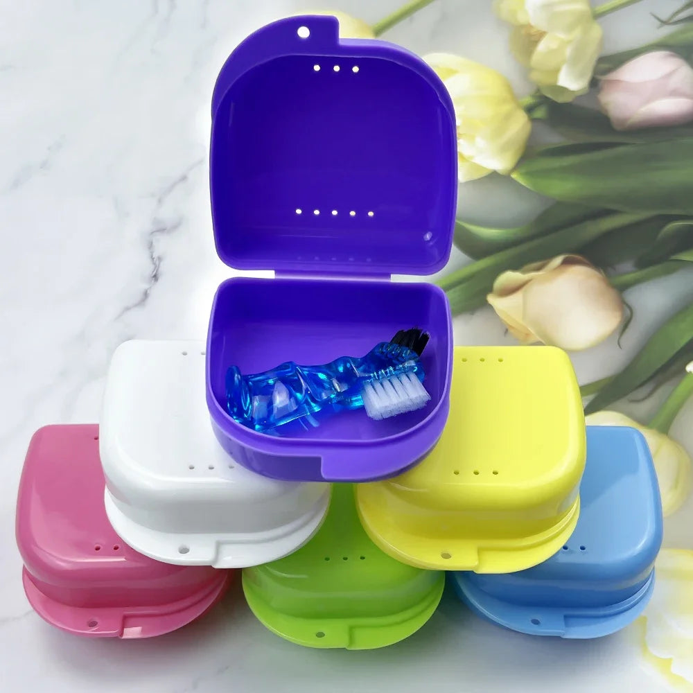 30Pcs New Plastic Tray Box Dental Orthodontic Retainer Box Case Plastic Teeth Container Denture Box False Teeth Protective Case