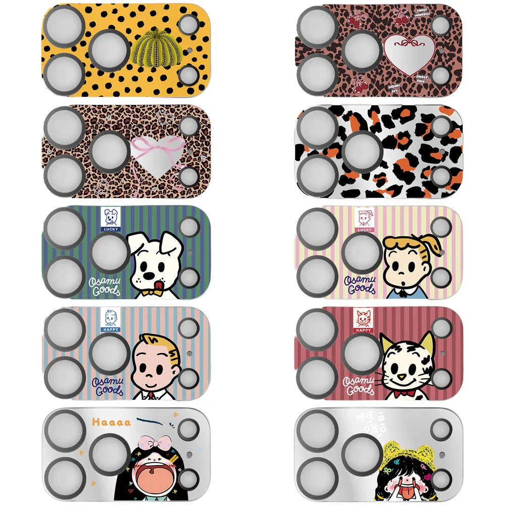 51-100 Cartoon Electroplated Camera Lens Protector for iPhone 17 Pro Max / 17 Pro Scratch Resistant Glass Rear Cover
