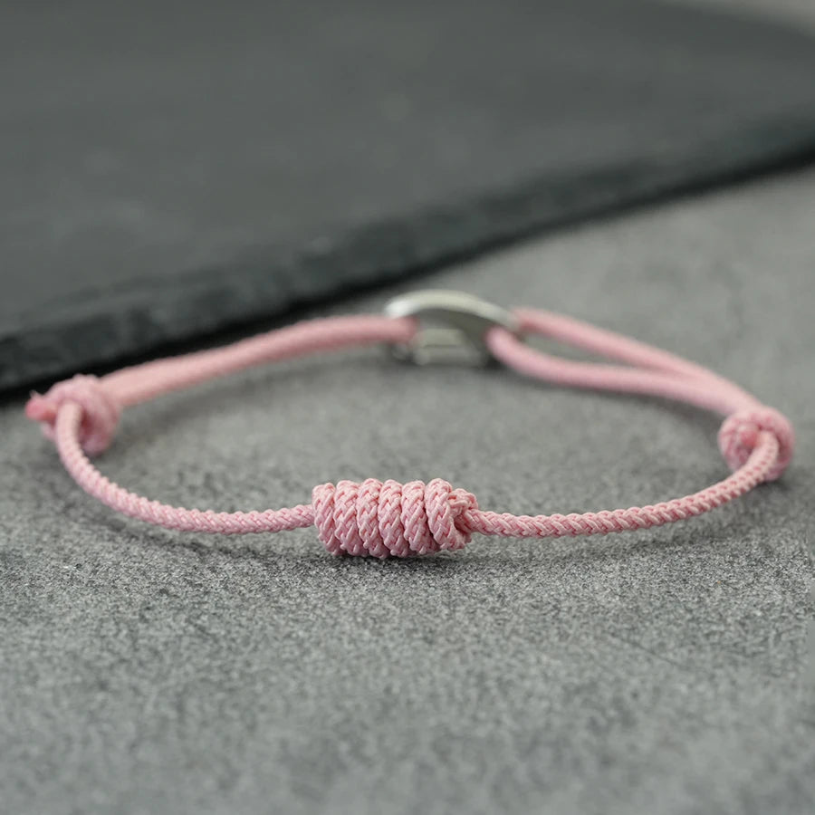 Handmade Adjustable Thin String Bracelet Unisex Stainless Steel Weaven Knot Luck Holiday Braslet Valentine Day Couple Pulseira