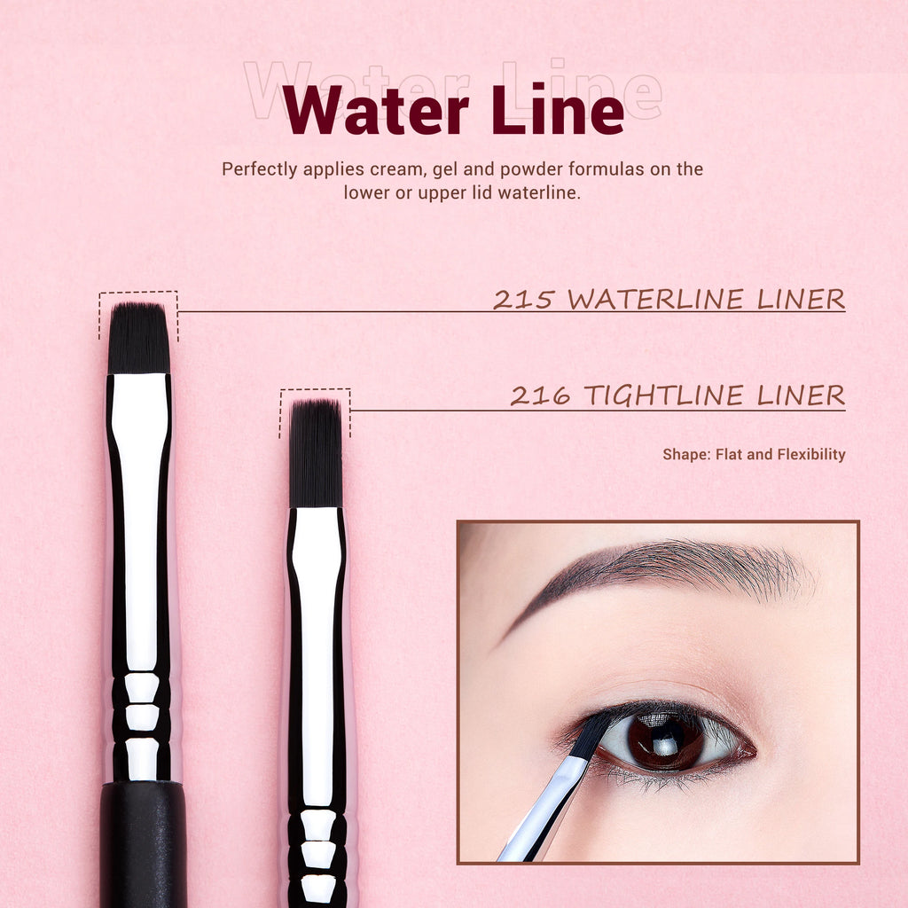 Jessup Eyeliner Brush Makeup Thin Bent Precision Angled Flat Definer Ultra Fine Pencil Precision Synthetic S151