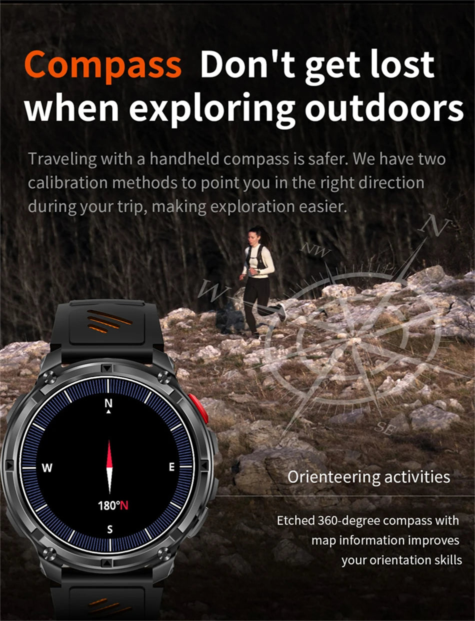 2026 GPS Sports Smart Watch 1.7-Inch AMOLED Screen Outdoor Sports Compass Heart Rate IP68 Waterproof Bluetooth Call Smartwatches