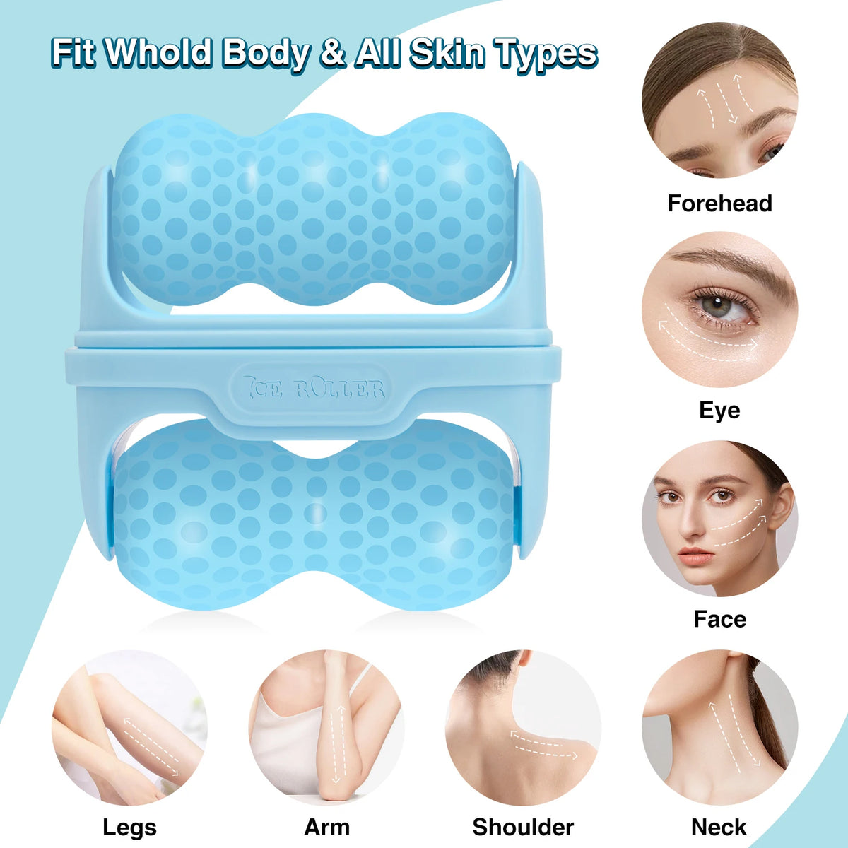 Hello Face Ice Roller S30 Facial Massage Reusable 2 Shape Heads Freezable Ice Massager Lifting Tools