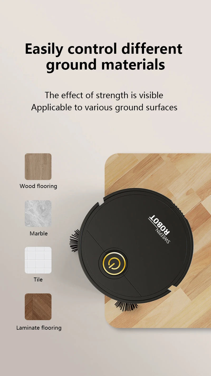 3-in-1 Automatic Sweeping Robot Sweep Vacuum Cleaner Mopping Floor USB Rechargeable Mini Cleaner Home Cleaning Machine