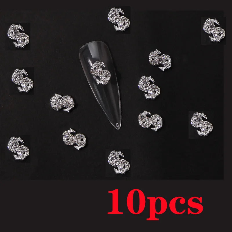 1 Bag Random Luxury Nail Art Dangle Jewelry  (Heart Bowknot)  Mixed Style 3D Nail Art Charms Tassel Design Alloy Nail Art Dangle