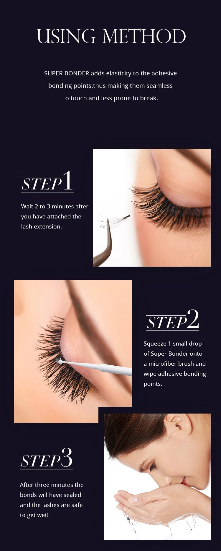 Gollee Eyelash Extensions Glue 15ml Lash Cleansing Primer Super Bonding Lasting Accelerated Curing Lash Extension Primer Makeup