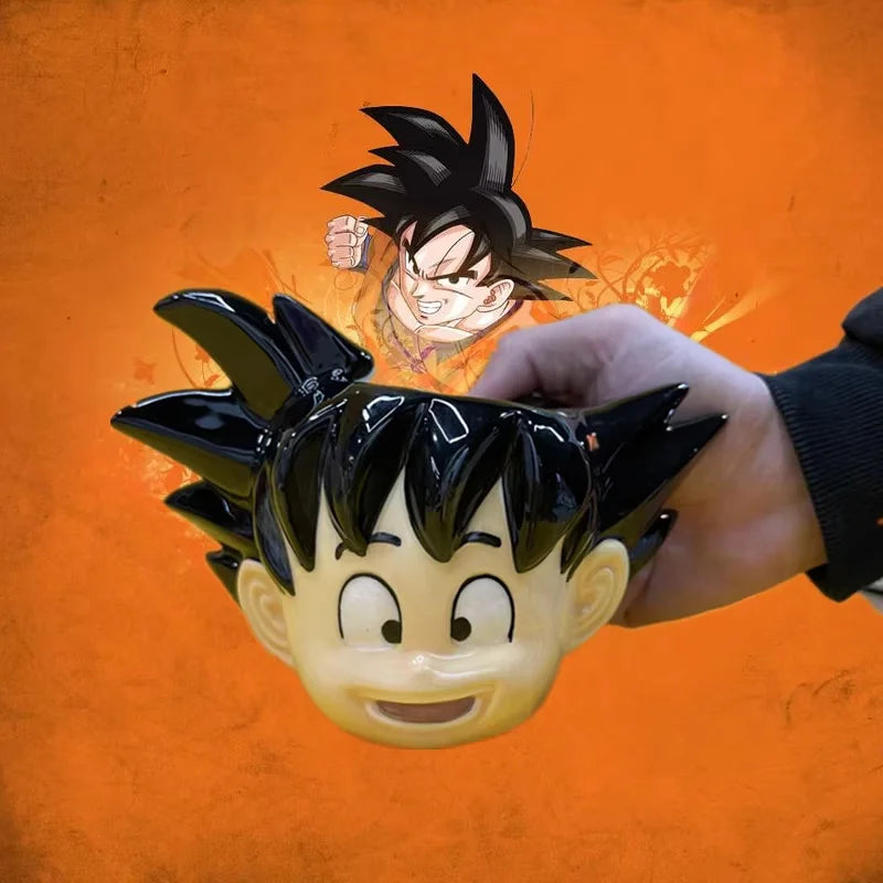 New Arrival Goku 3d Ceramic Mug Creative Anime Character Shaped Cup Multi Functional Pen Holder For Home Office Desk Anime Fans
