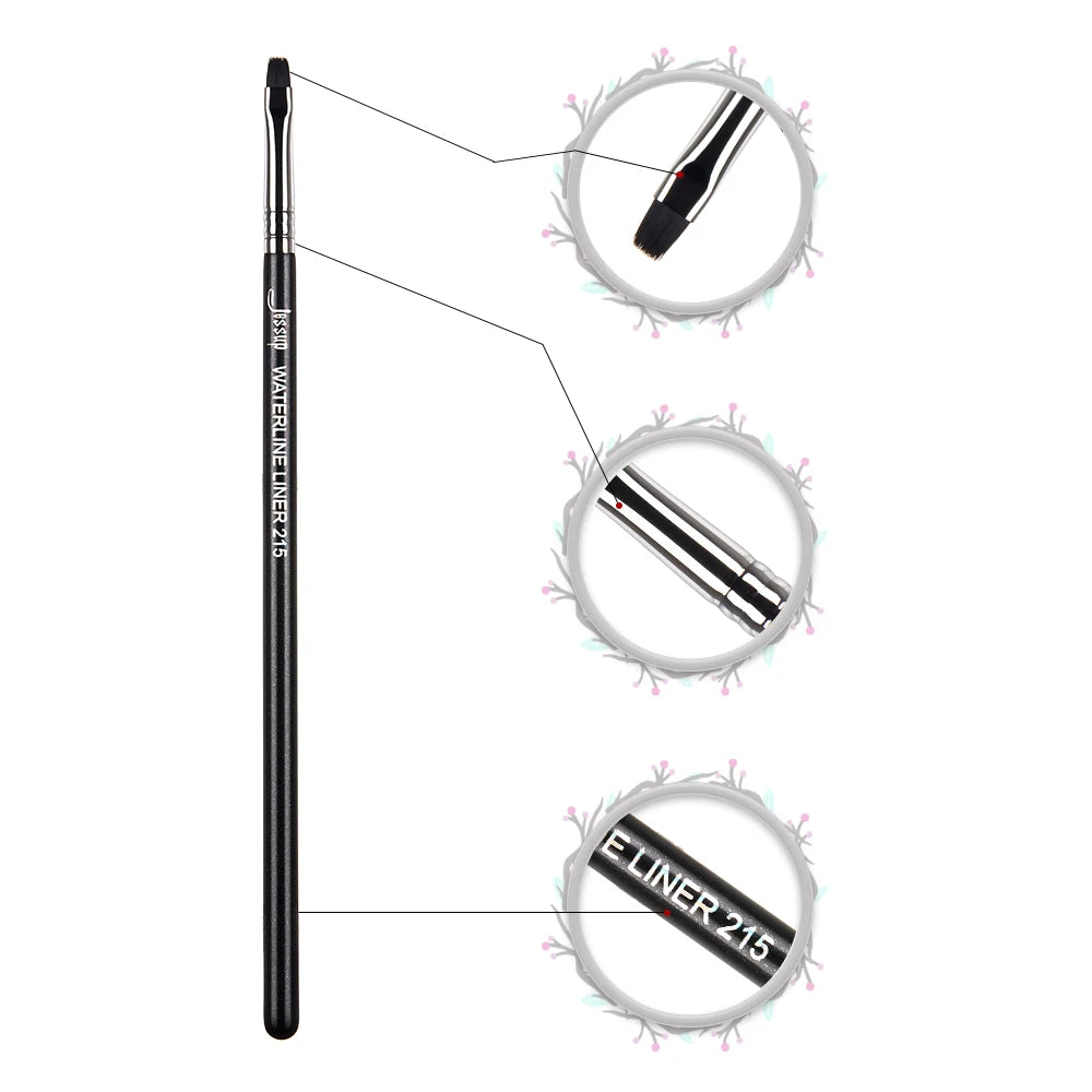 Jessup Eyeliner Brush Makeup Thin Bent Precision Angled Flat Definer Ultra Fine Pencil Precision Synthetic S151
