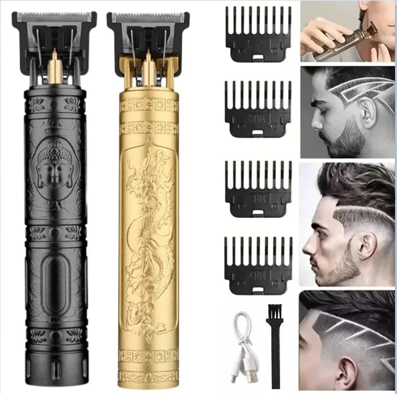 Vintage Hair Clipper Cordless Trimmer Portable USB Fast Charging Hair Cutting Machine Electric Shaver Professional Barber
