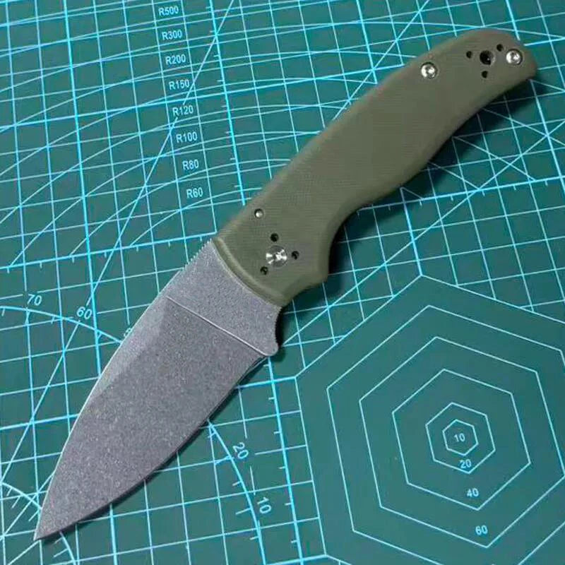 Liei Store Spy-C229GP Folding Knife 3.46" S30V Stonewashed Serrated Blade, G10 Handles - C229