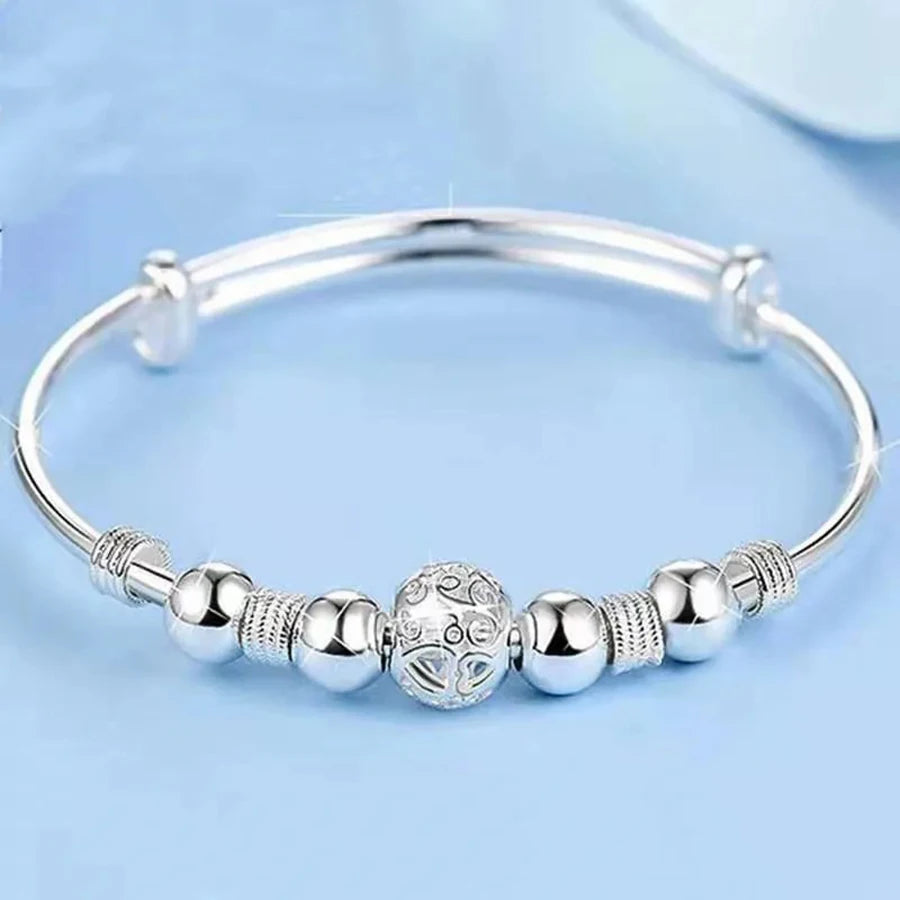 925 Silver Charm Lucky Beads Bangles For Women Bracelets Fashion Party Wedding Engagement Popular Brands Jewelry