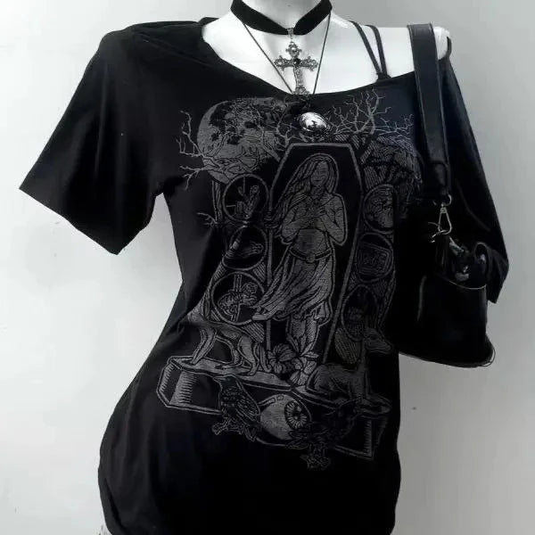 2026 American Vintage T-shirts Women Short Sleeve Retro Bodycon Y2k Crop Top Office Lady Korean Fashion Harajuku Subculture Tees