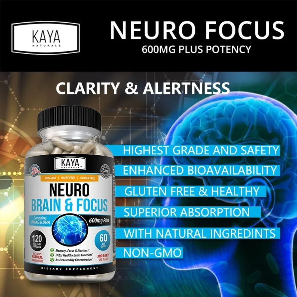 Neuro Brain for Memory & Focus - Nootropic Brain Support Supplement, Focus & Concentration & Cognitive Function
