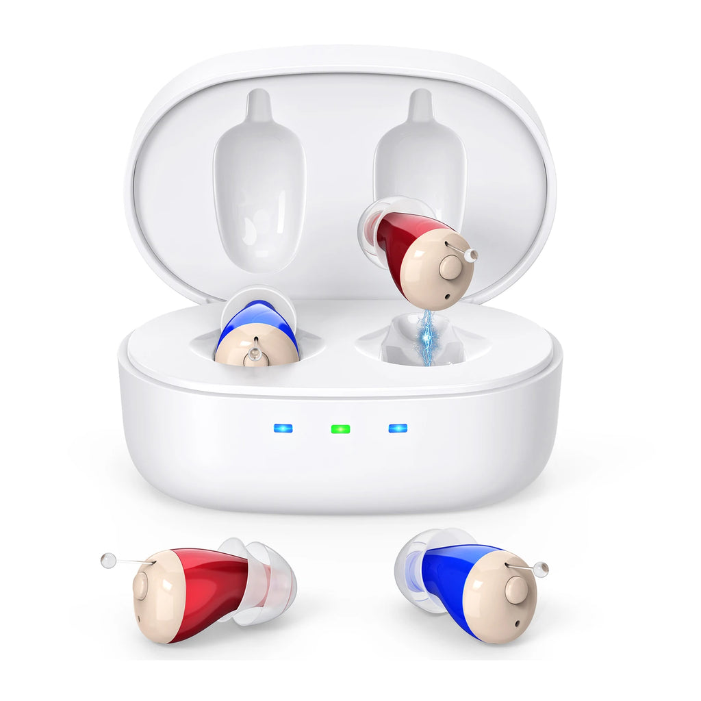 Rechargeable Hearing Aid for the Elderly In-the-Ear Intelligent Noise Reduction Hearing Aid ITE Large Capacity Charging Case