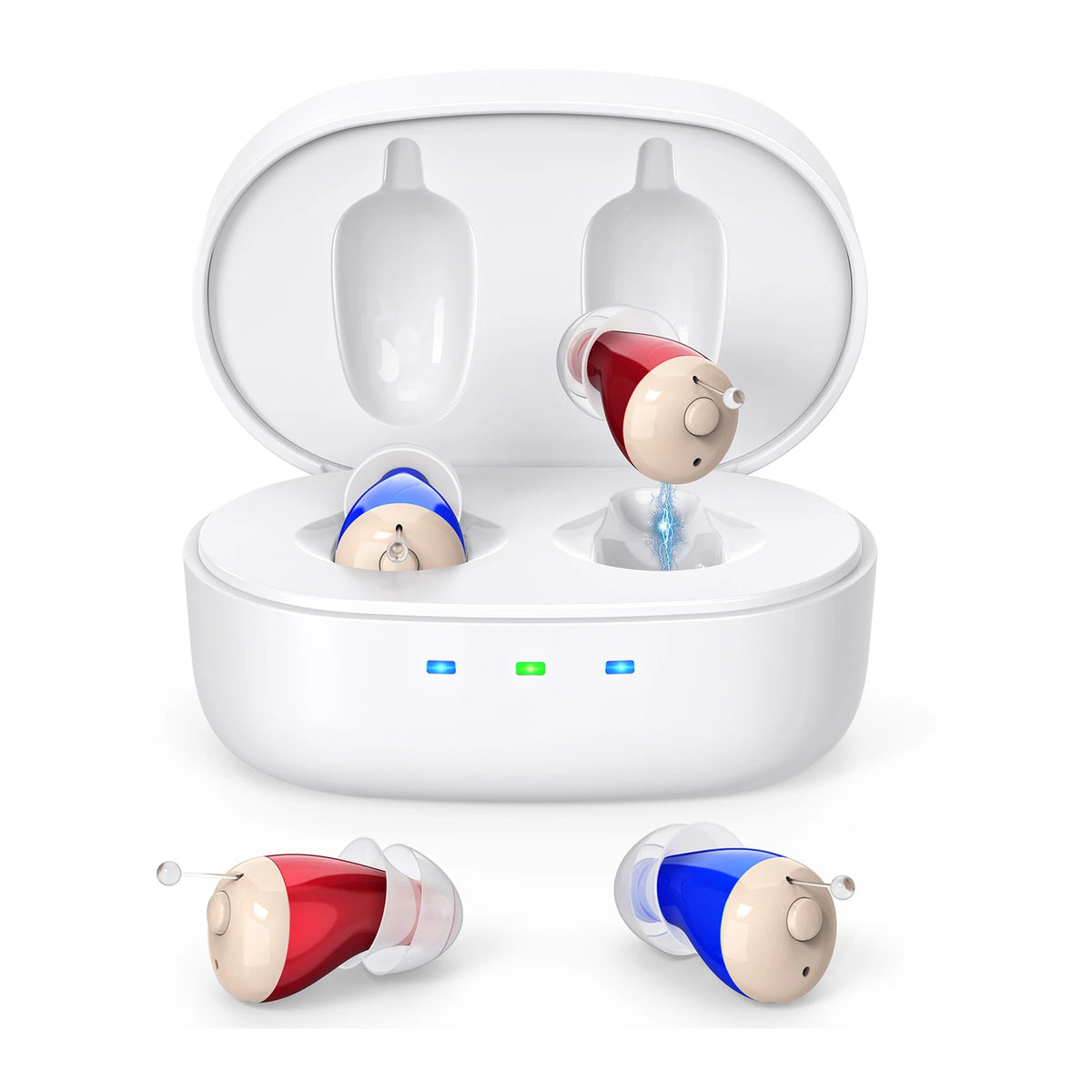 Rechargeable Hearing Aid for the Elderly In-the-Ear Intelligent Noise Reduction Hearing Aid ITE Large Capacity Charging Case