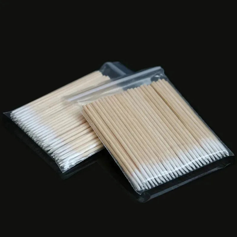100/300/600pcs Disposable Nail Wood Cotton Swab Clean Sticks Lint-Free Wood Nail Cleaning Bud Wooden Tip Nail Polish Remover